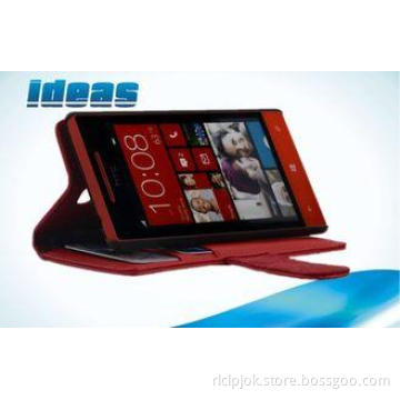 Anti dust PU HTC Leather Phone Case , HTC Windows 8S Stand